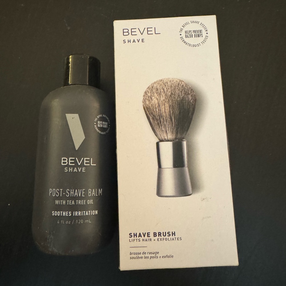 Bevel Shave Brush And Post Shave Balm With Tea Tree Oil